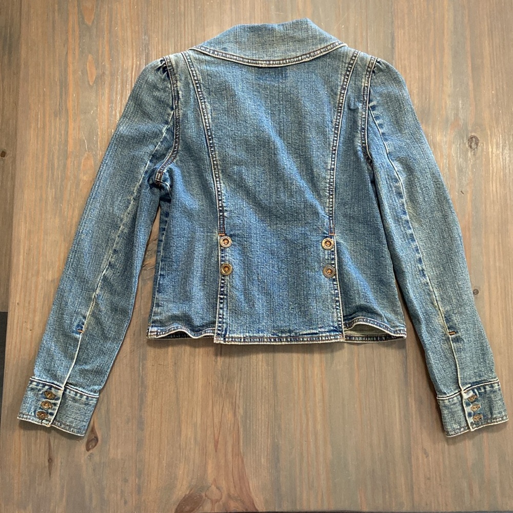 Vintage Levi Women’s Denim Notch Collar Double Breasted 2 Pocket Jacket - Medium - Picture 4 of 8